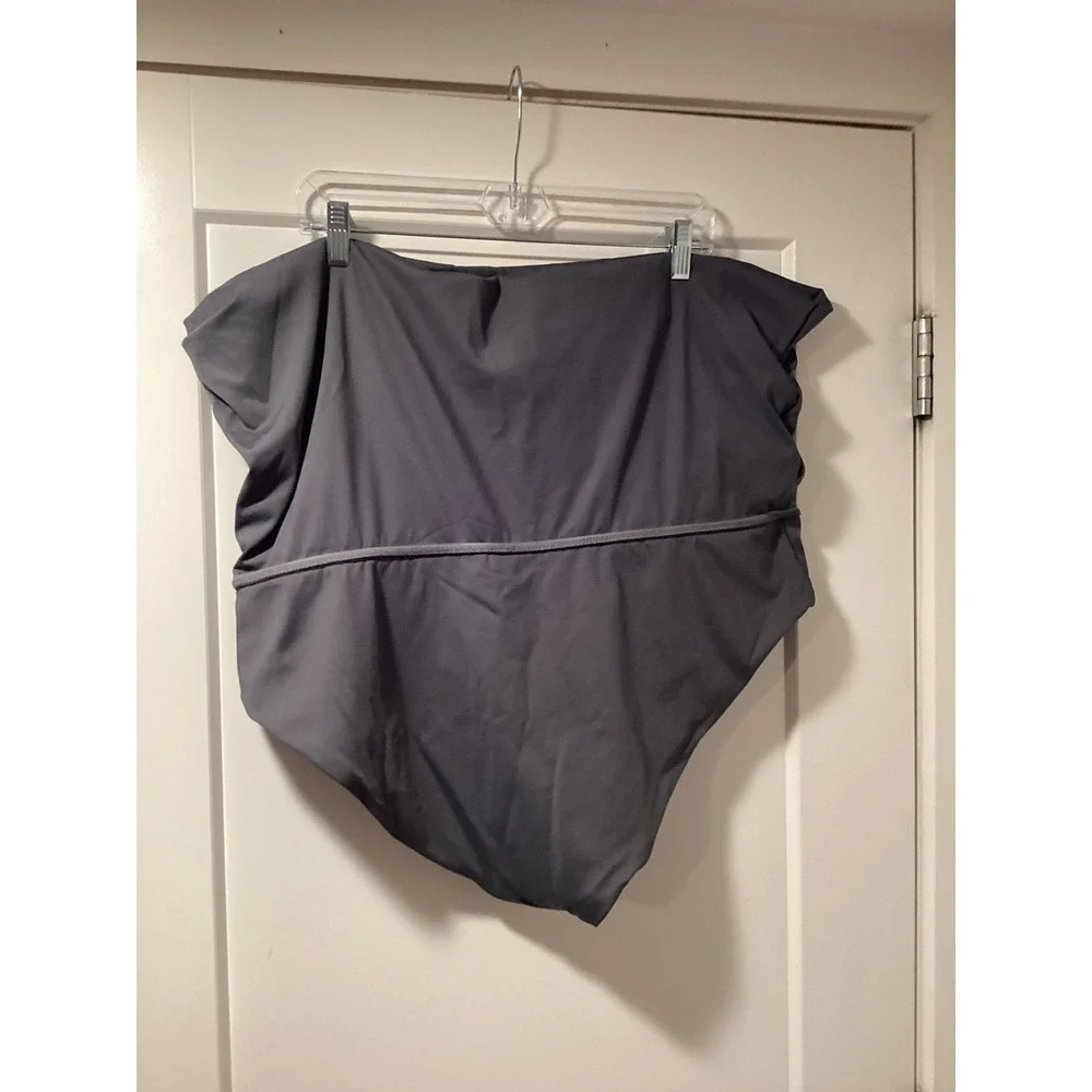 SKIMS Sculpting Swim Fold Over Bikini Bottom Gunmetal Gray 4X BB-BRF-2756 NWT